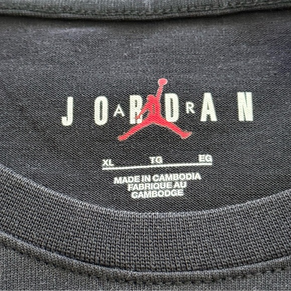 Jordan Nike Men’s Black Graphic T-Shirt Size XL Short Sleeve New With Tags - Picture 4 of 6